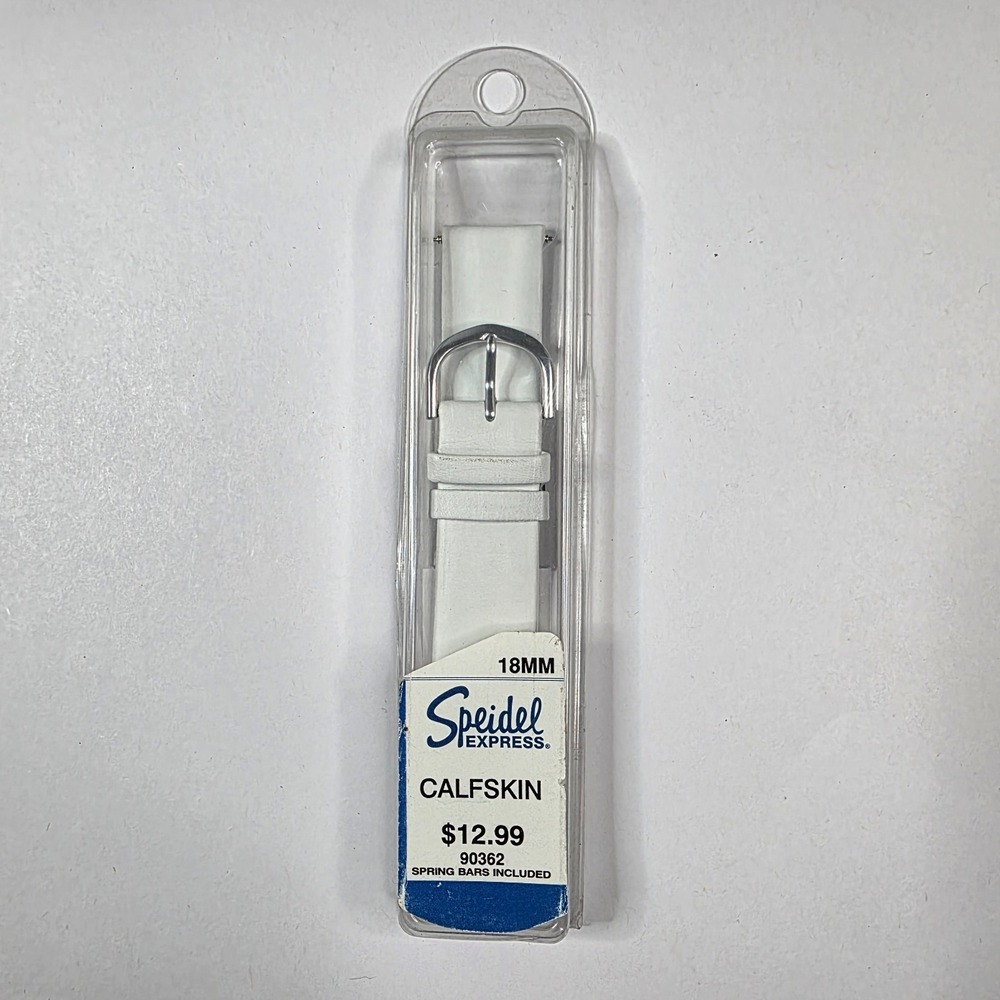 Speidel Express 18mm White Calfskin Leather Watch Band Strap w/ Spring Bars New